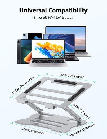 Adjustable Laptop Stand, Ergonomic Laptop Riser Heat Vent Computer Stand for Desk