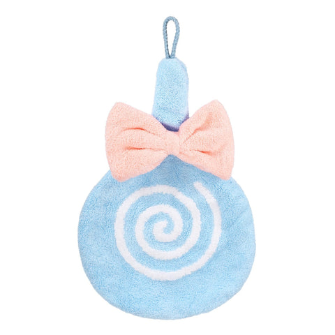 sourcing map Cute Hand Towels, Soft Coral Hanging Hand Towel with Hanging Loop, Lollipop Pattern, Highly Absorbent