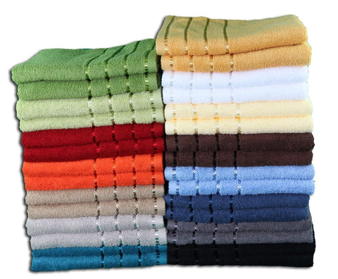 Gözze - Set of 4 Hand Towels, Berlin, 100% Cotton, 50 x 100 cm - Dark Green