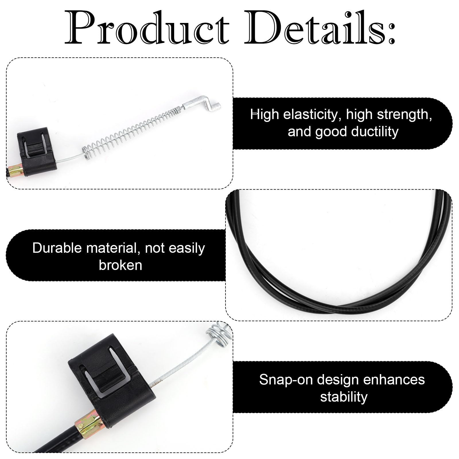 Fukaisu 2pcs Sofa Recliner Cables, Universal Recliner Handle Pull Cable Hook Exposed Couch Release Repair Cable with S Tip Replacement Parts for Most