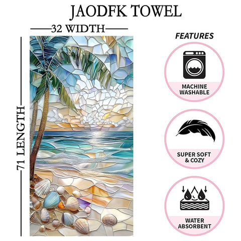 JAODFK Microfibre Beach Towel 71"X32" Quick Dry Lightweight Sand Free Extra Large Thin Towels Travel Essentials For Adults Womens Swim Bath