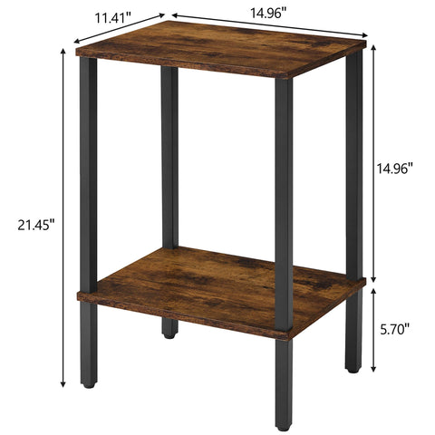 Gewudraw Side Table, 2-Tier Narrow End Table for Living Room, 38x29x54.5 CM