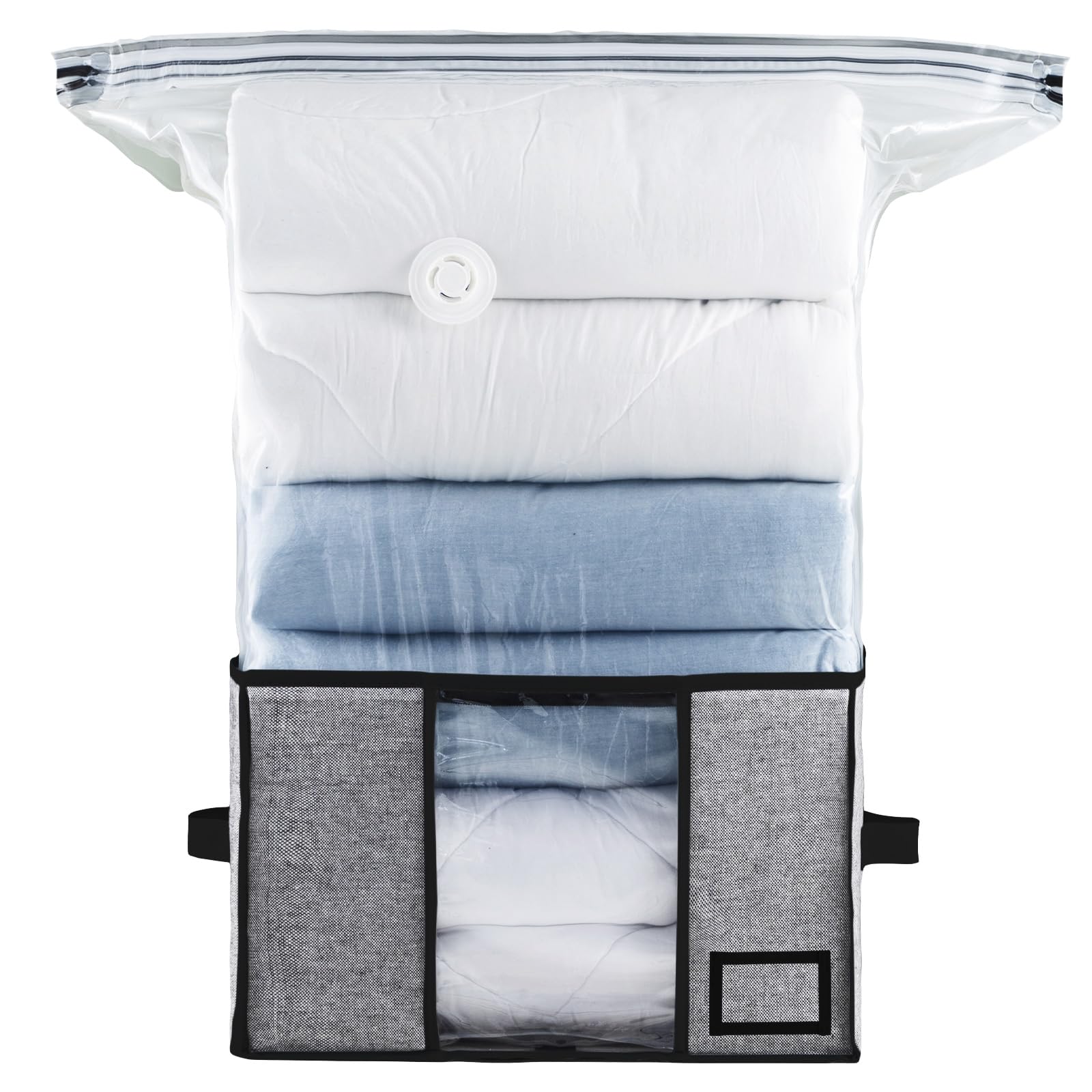 TAILI Vacuum Storage Bag with Box,40x42x25 cm 2 in 1 Space Saver for Duvets
