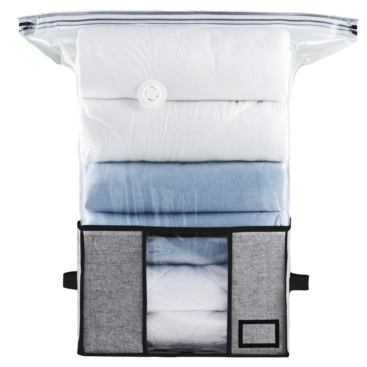 TAILI Vacuum Storage Bag with Box,40x42x25 cm 2 in 1 Space Saver for Duvets