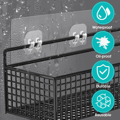 WY LIGHTING LEVEL 4 Pack Shower Caddy Adhesive Replacement, Strong Adhesive Sticker Hooks for Corner Shower Caddy Bathroom Shelf Basket Soap Dish