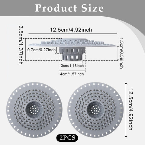 2 Pack Hair Catcher For Shower Drain, Silicone Shower Drain Hair Catcher, Shower Drain Cover Hair Trap