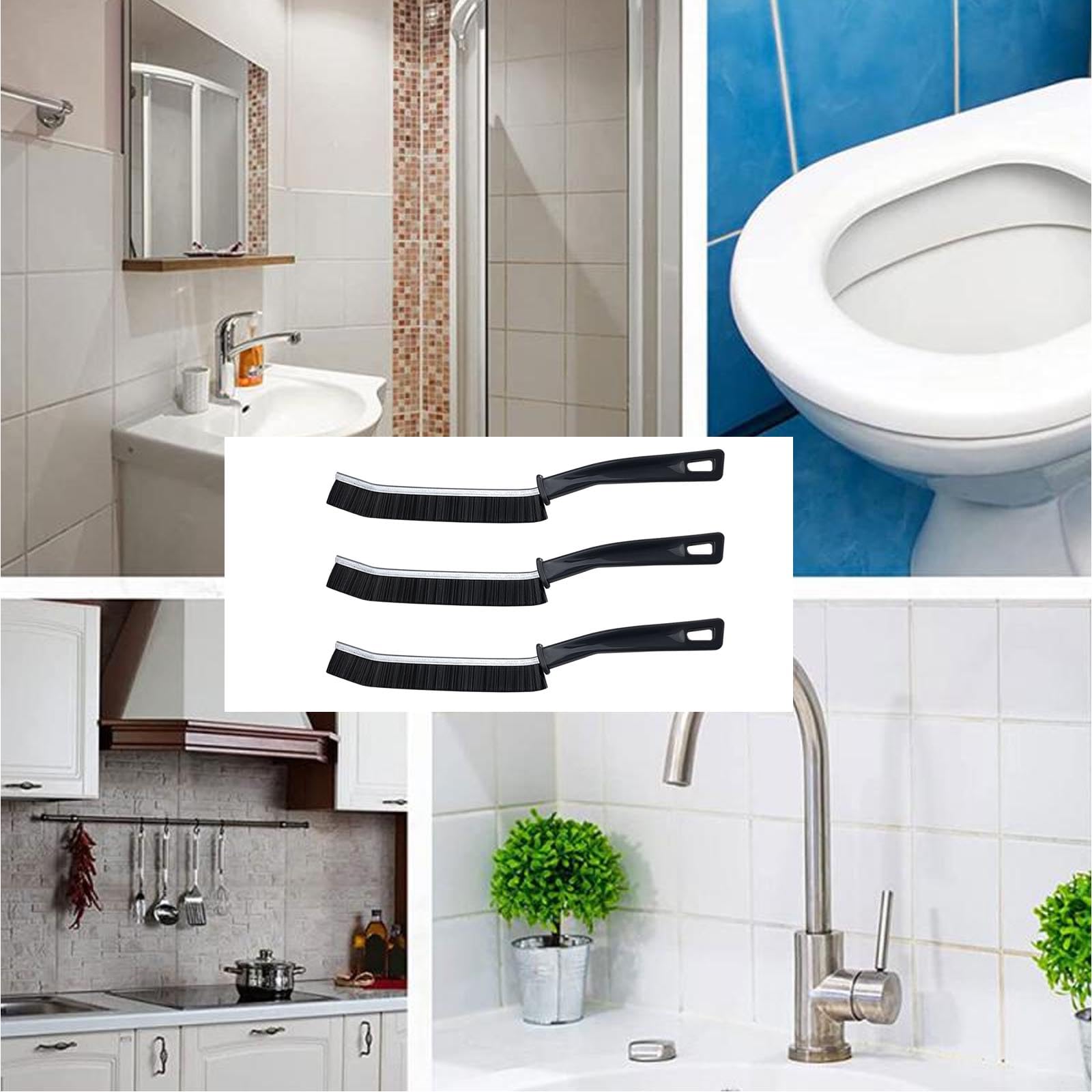 Crevice Cleaning Brush,GWAWG Bathroom Tile Groove Gap Cleaning Brush, Long Handle Narrow Crevice Cleaning Tool
