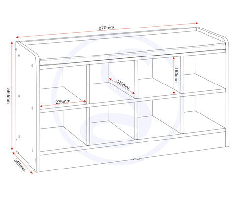 Seconique Portland Shoe Bench in White/Steel Fabric
