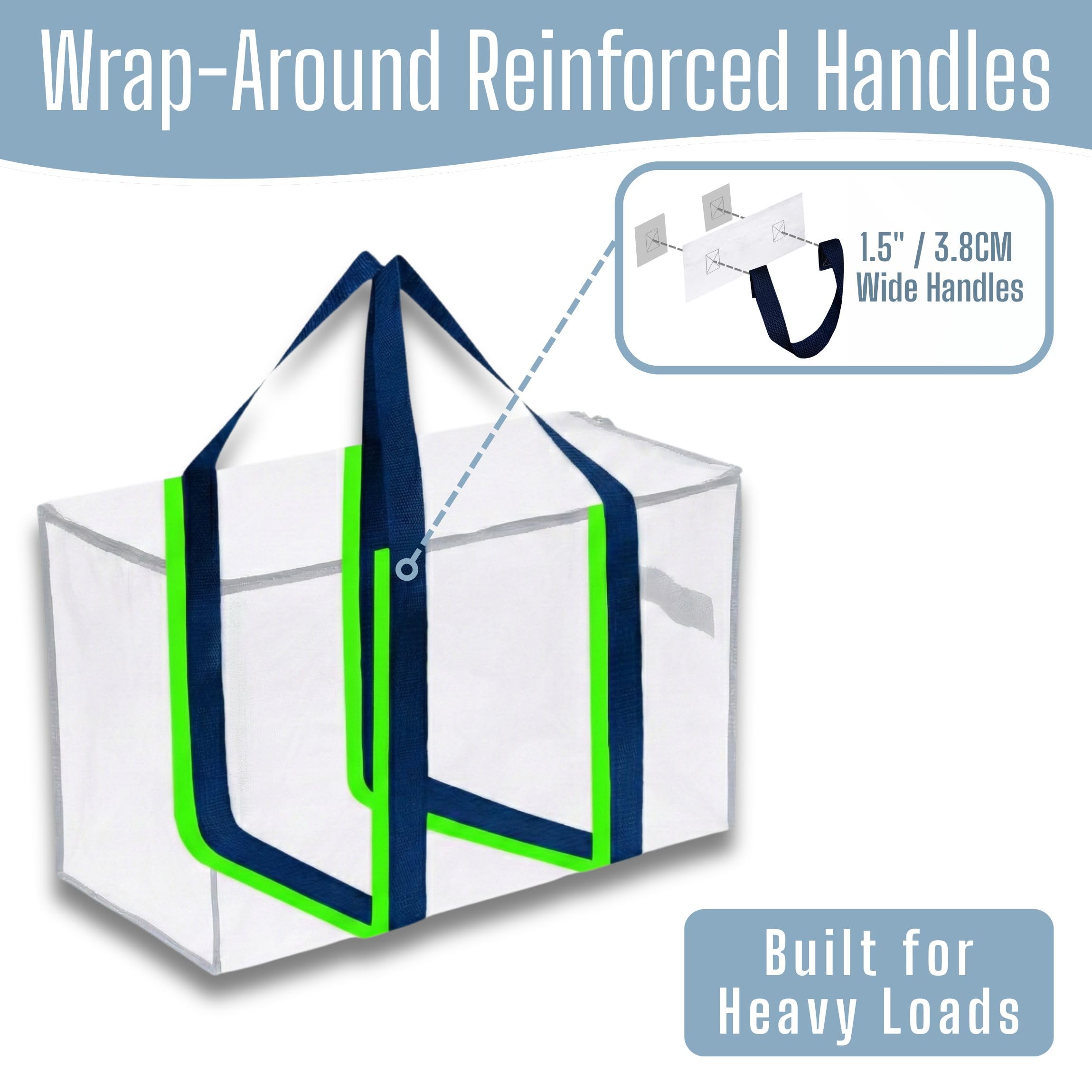 VENO 10 Pack Extra Large Moving Storage Bags with Zips, Heavy-Duty Organizer Tote, Moving Box Alternative, Packing Supply, Clothes Storage Bin