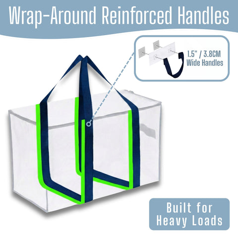 VENO 10 Pack Extra Large Moving Storage Bags with Zips, Heavy-Duty Organizer Tote, Moving Box Alternative, Packing Supply, Clothes Storage Bin