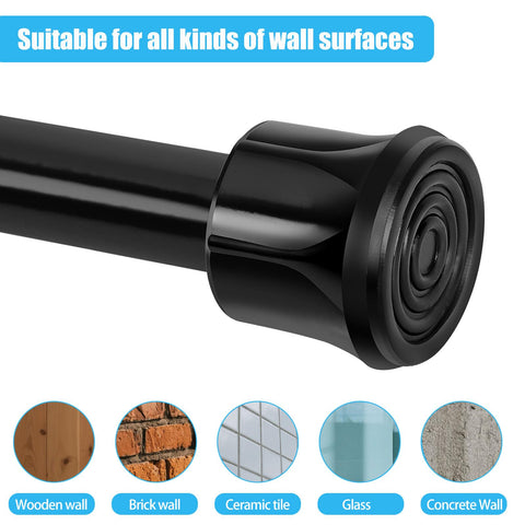 4 Piece Shower Rod Without Drill Stainless Steel Curtain Rod Holder Extendable Curtain Rod