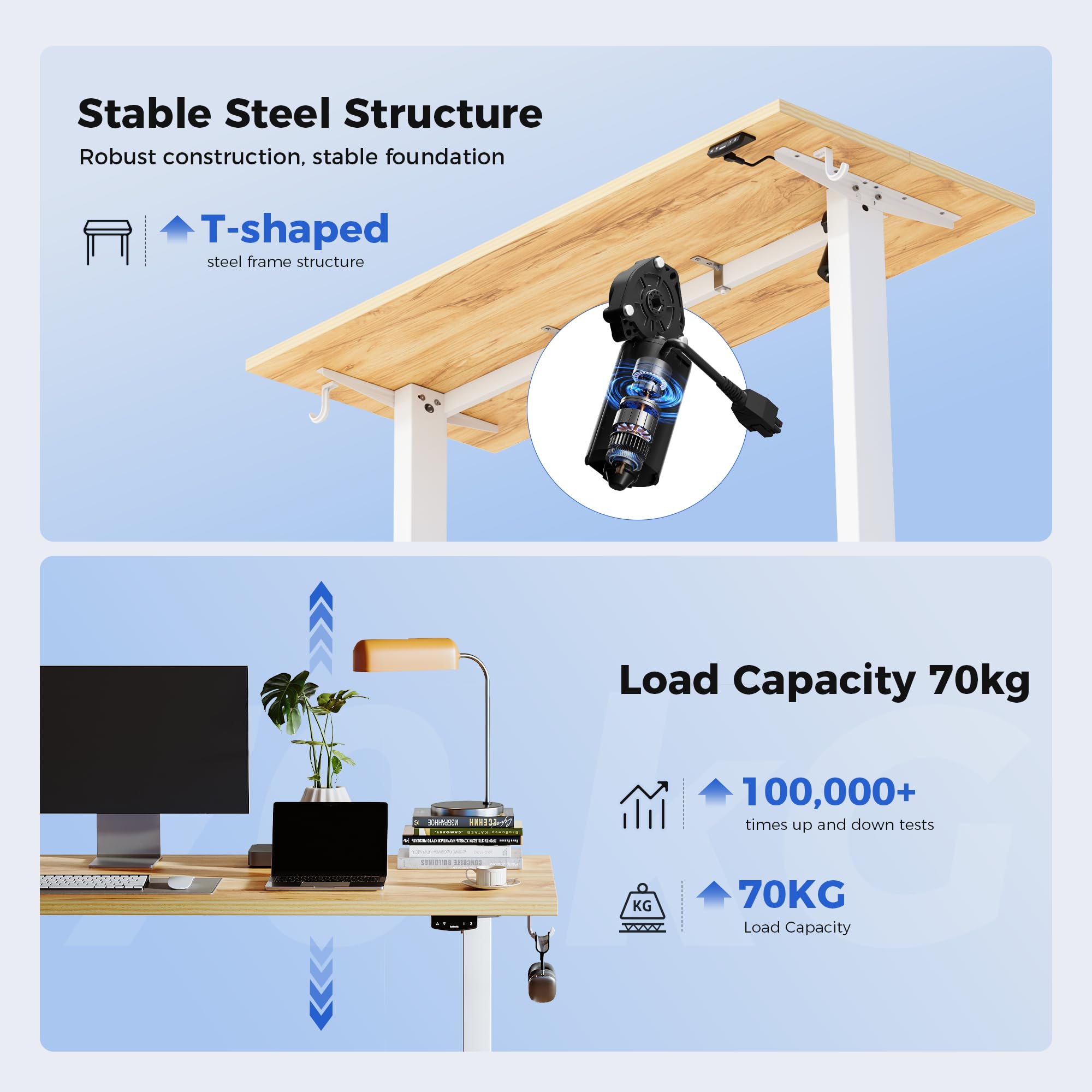Agilestic Electric Standing Desk, 2 Memory Buttons, 110x60cm