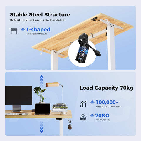 Agilestic Electric Standing Desk, 2 Memory Buttons, 110x60cm