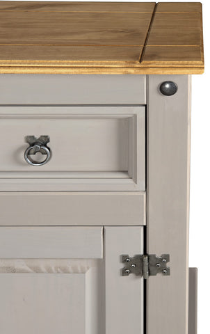 Corona Grey Sideboard 2 Door 2 Drawer Cupboard Mexican Solid Pine with Gunmetal Finish Hardware 76cm H x 87cm W x 40cm D