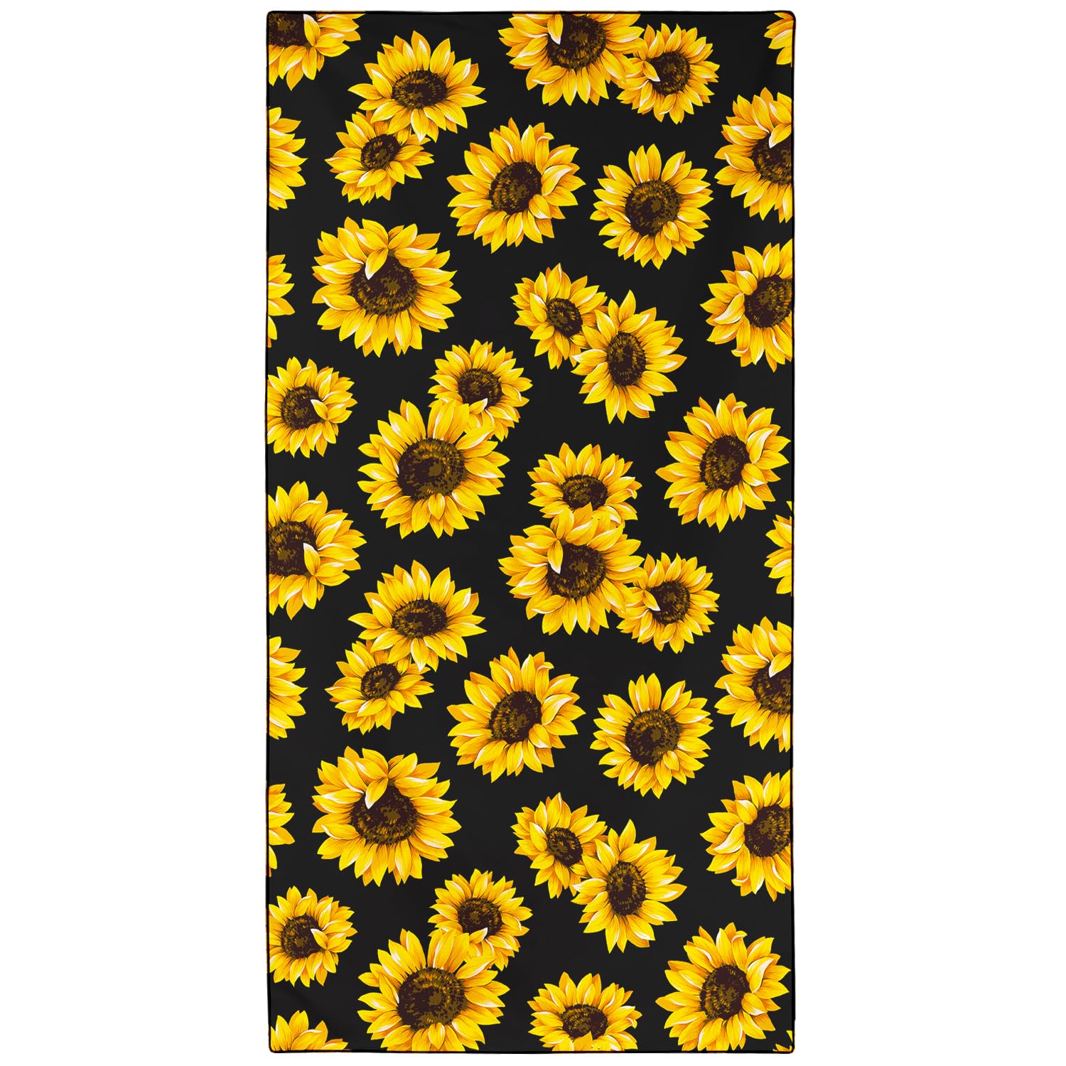Violetpos Sunflower Print Beach Towel, Extra Large 180x90 cm 250GSM Microfibre, Sand Free Quick Dry