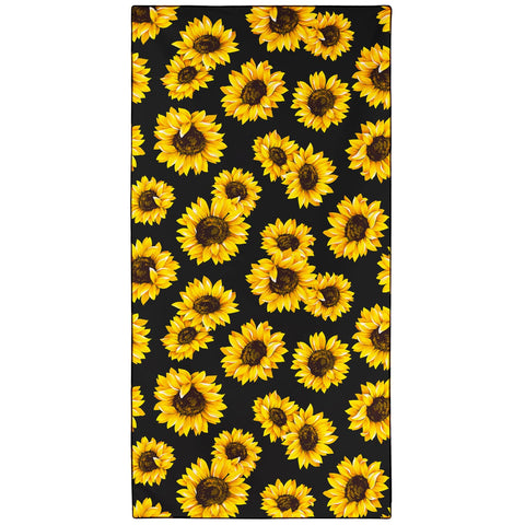 Violetpos Sunflower Print Beach Towel, Extra Large 180x90 cm 250GSM Microfibre, Sand Free Quick Dry