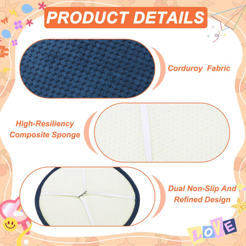 sourcing map Round Stool Cushion, 12 x 12 Inch Round Seat Pads with Elastic Straps