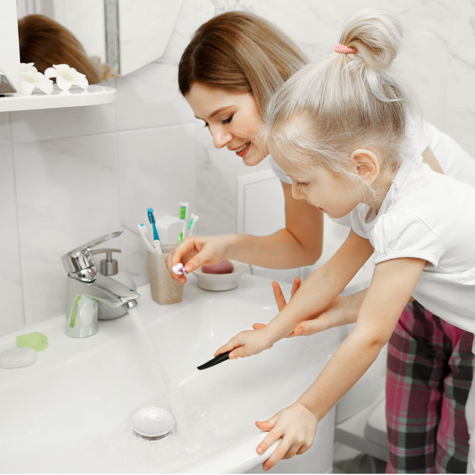 KULACO Drain Fitting Sink Without Overflow, Pop Up Valve Drain Valve Made of Brass, Ceramic Drain Fitting Washbasin White