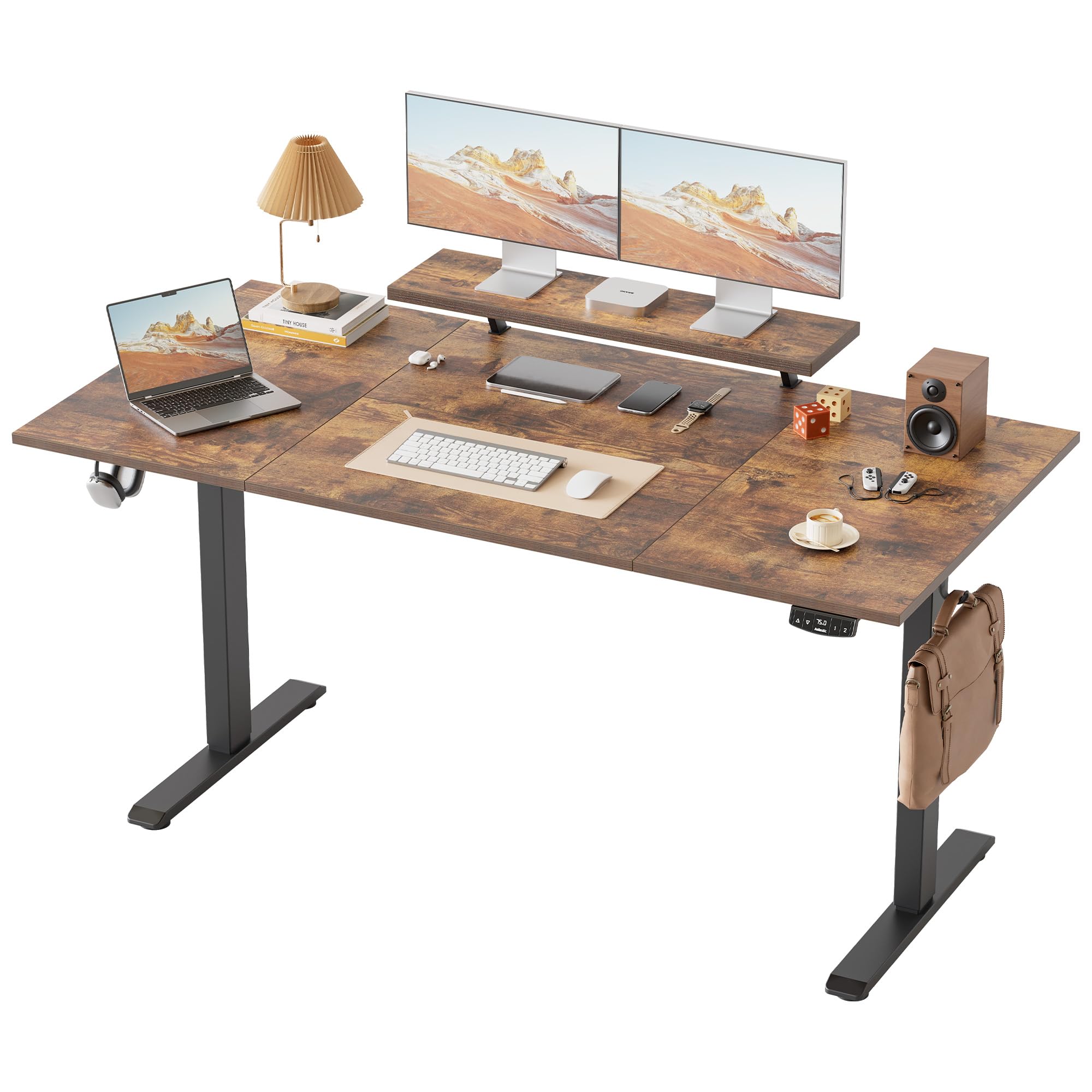 Klicelor Eletric Height Adjustable Desk, Movable Monitorstand, 160x80cm