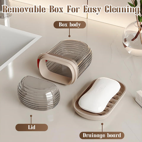 2 Pcs Travel Soap Case with 2 Travel Toothbrush Case, VEGCOO Portable Soap Box Waterproof & Leakproof Soap Container Soap Holder