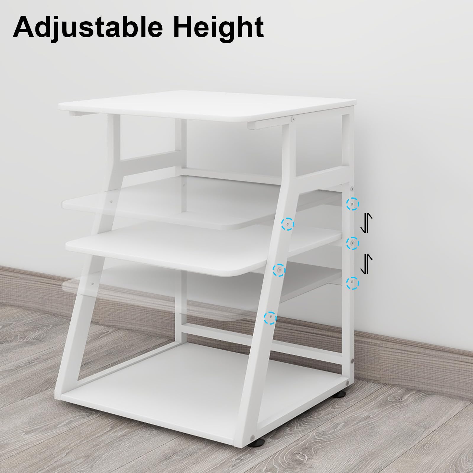 PUNCIA 60x50x75cm Printer Stand, 3 Tier Printer Table with Storage