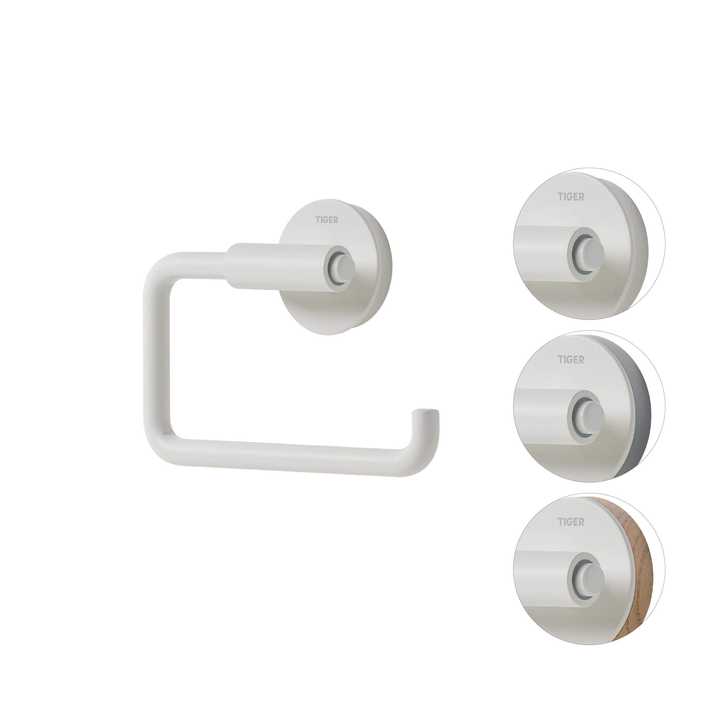 Tiger Urban Toilet accessories set - Toilet brush and holder - Toilet roll holder without cover - Towel hook - White