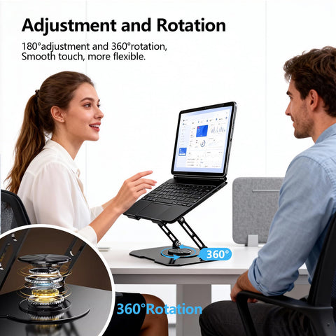 BAOWUABJ Laptop Stand for Desk, Adjustable Laptop Riser with Heat-Vent