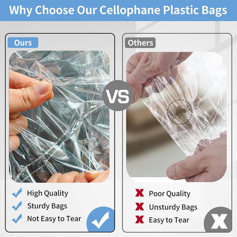 ATB-Foger 30x40cm Self-sealing Cellophane Display A3 Cello Bags 100 Packs OPP Display Sealable Bags for Cookies, Sweets, Envelopes, Gifts, Cards