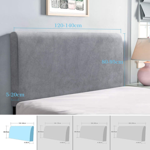 TAOCOCO Bed Headboard Covers, Headboard Covers for Double Bed/Small Double,Velvet All-inclusive Elastic Headboard Protection Cover,Grey Headboard