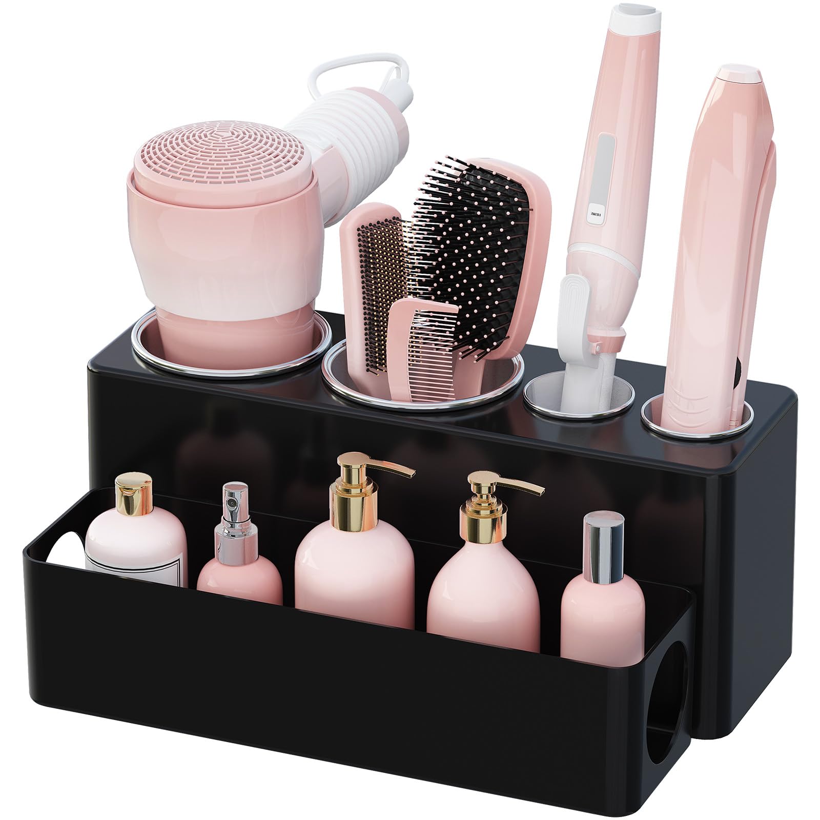 Lifewit Hair Dryer Holder Countertop Tool Organizer with 4 cups
