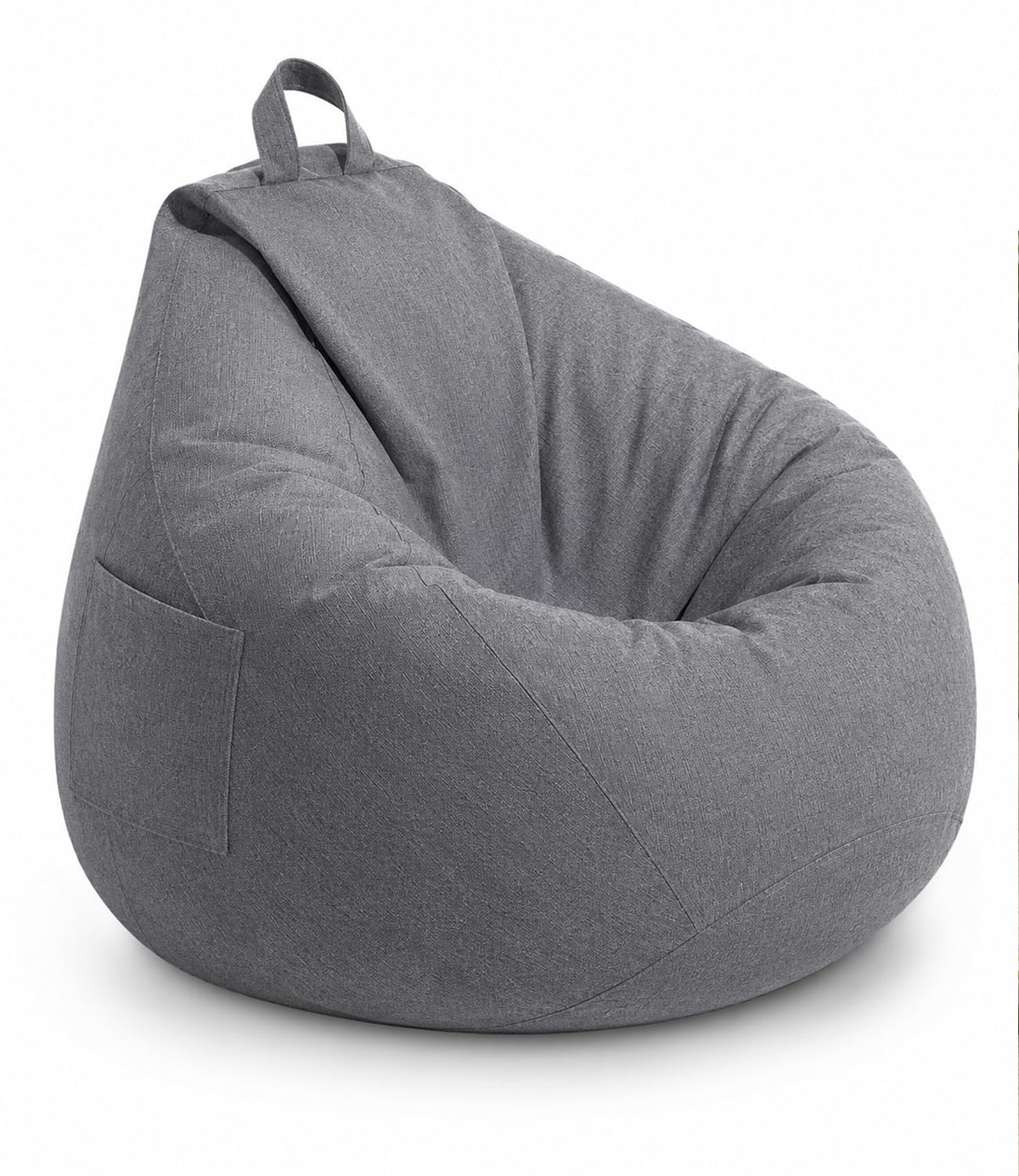 Highdi Bean Bag Without Fillings - Cotton Linen Durable & Comfortable, Storage Grey Bean Bag Chair for Living Room/Bedroom/Gaming Room