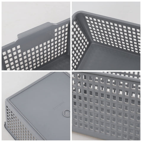 Annkky Large Baskets, Rectangular Plastic Storage Basket, Set of 4