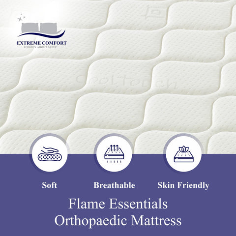 eXtreme comfort ltd Flame Essentials Orthopaedic Small Double Mattress 4 FT (120x190cm) | Firm Support Foam | Maximum Value All-Foam | 14cm Deep