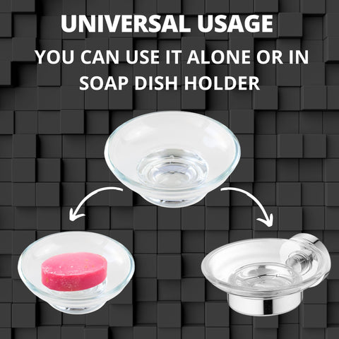 YOSSEE Glass Soap Dish – Replacement Soap Dish - Thick Clear Glass