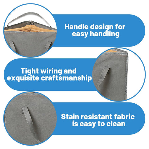 2 Pcs Coat Hanger Storage, Hanger Storage Bag, Foldable Hangers for Travel, Grey Hangers Organiser, Lightweight Coat Storage Bags, Triangle Design