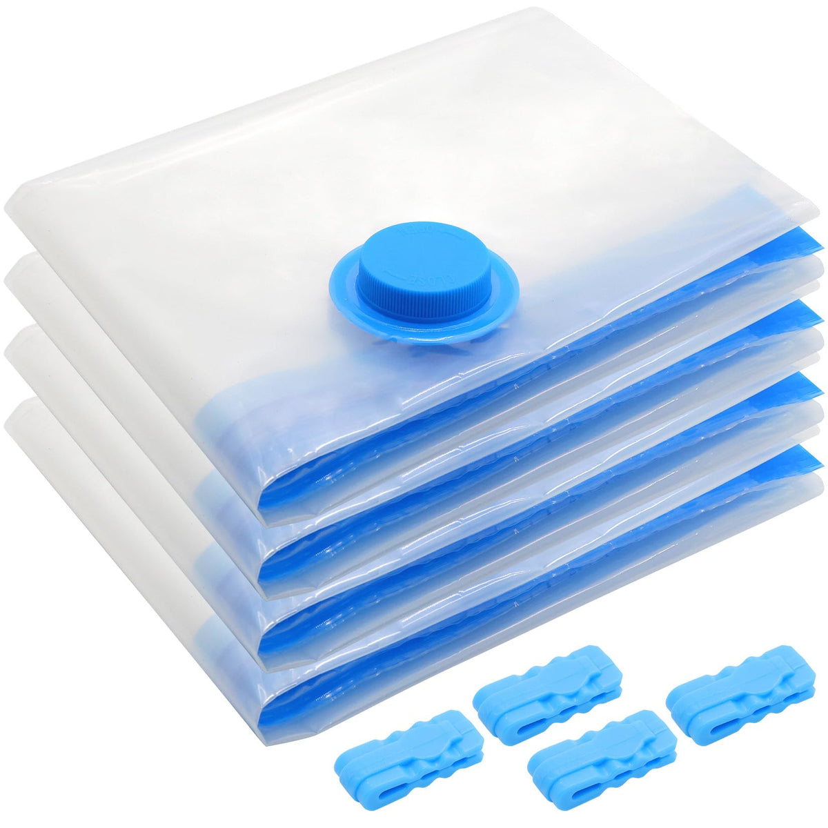 4 Pcs Space Saver Bags Vacuum Storage Bags Small Compression Zipper Storage Bags Vacuum Pack Bags for Clothes, Vacuum Bags for Clothes Travel Home