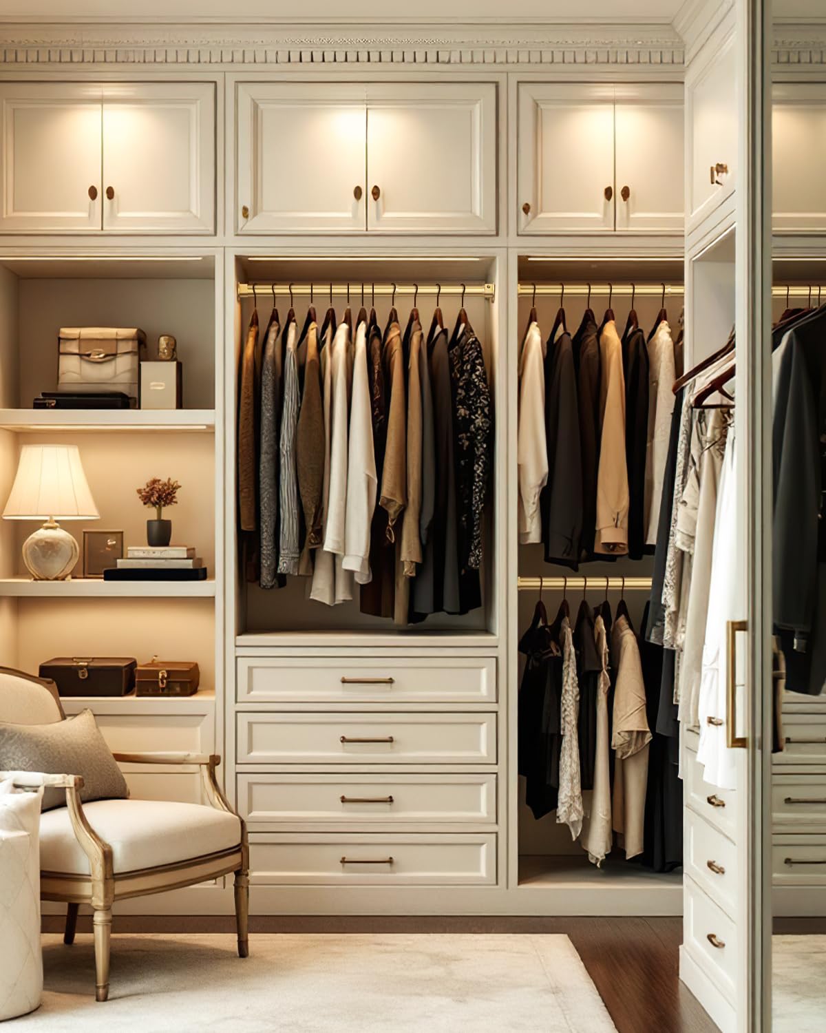 Wardrobe Rail, 43 to 135 CM Stepless Adjustable Metal Rails To Hanging Clothes, 3.3 CM Heavy Duty Wardrobe Rails and Fittings for Closet Wardrobes