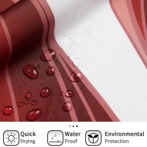 GCIREC Shower Curtain, 180x180cm, Modern Abstract Burgundy Red Pink White Ombre Striped Minimalist Art Waterproof Fabric Machine Washable Bathroom