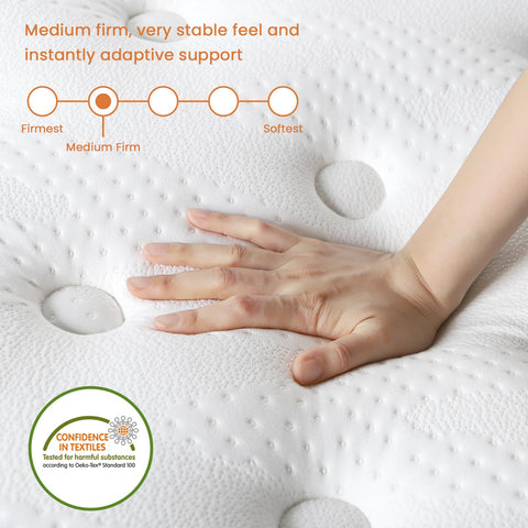 Uliyati 12 Inch Orthopedic Hybrid Mattress - Single, Medium Firm