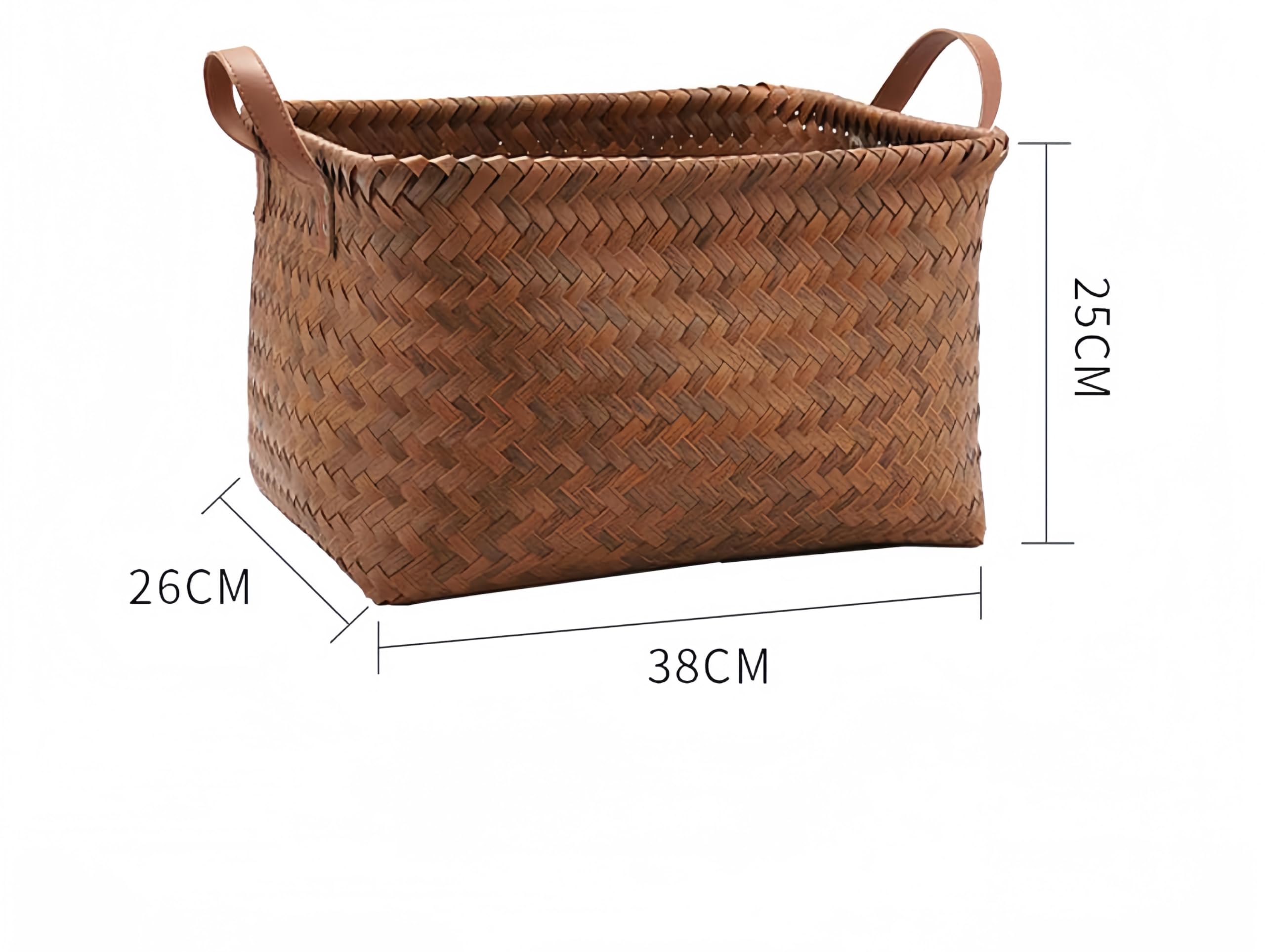 woven storage basket、large wicker storage baskets、baskets for shelves、dirty clothes basket 2-piece set (size: 38x26x25)