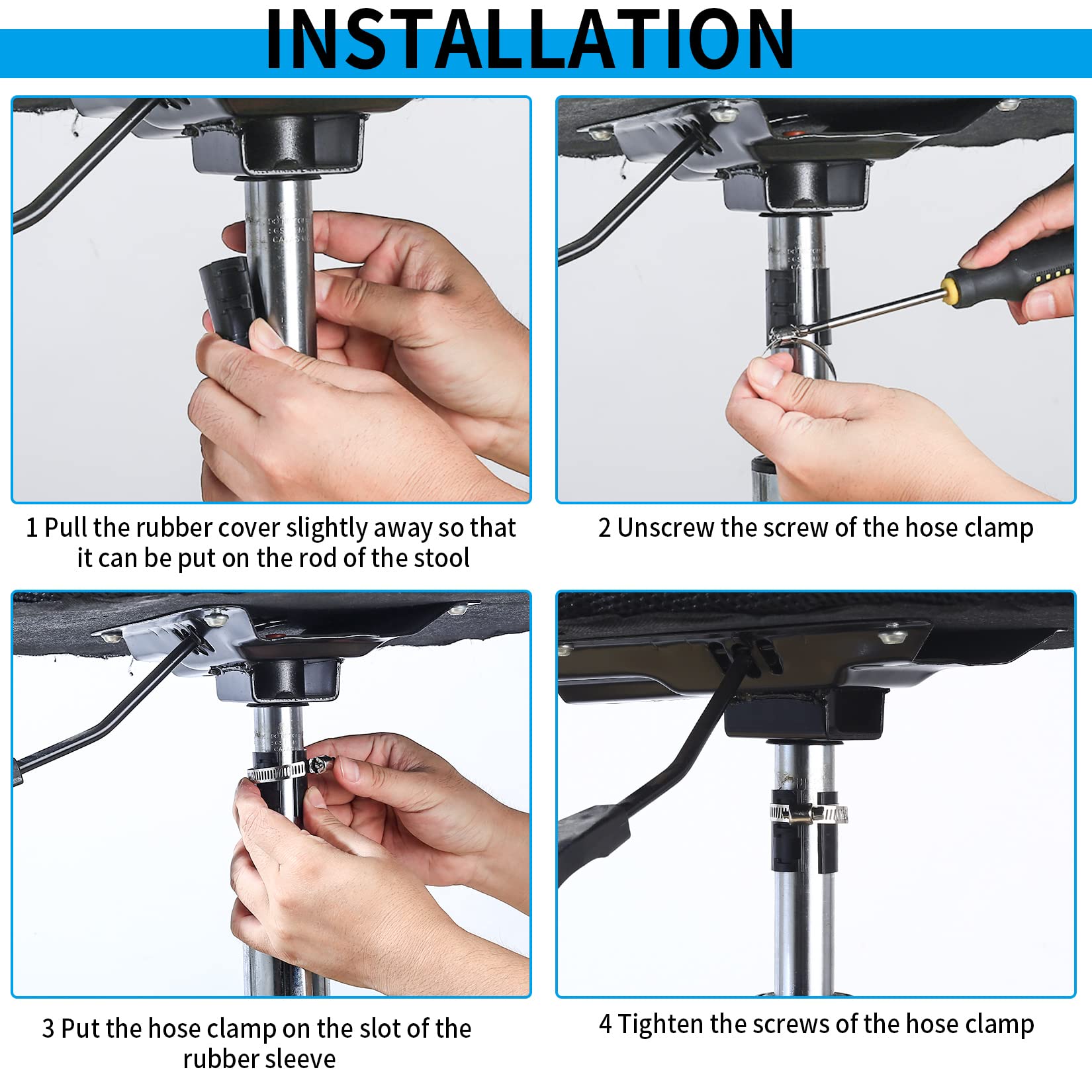 QOOSIKICC 19 Pcs Fixing a Sinking Office Chair Cylinder Alternatives Gas Lift Tools Kits, Office Chair Saver for Stop Sinking, with Hose Clamps