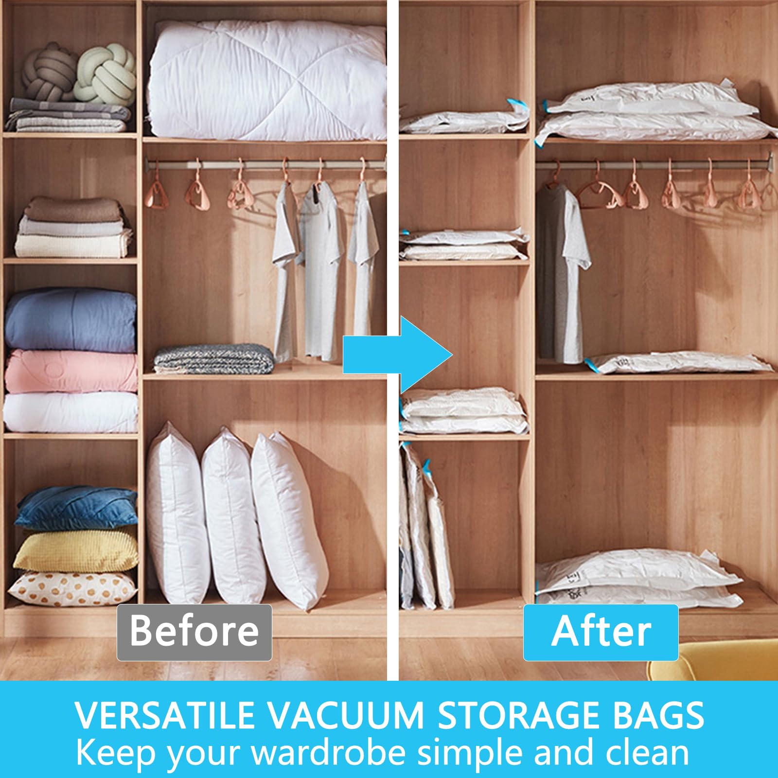 Vacuum Storage Bags - 2 Pack 100X130CM Extra Large Strong Space Saver Compression Bags