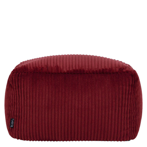icon Amara Small Cord Bean Bag Footstool with Filling Included, Burgundy