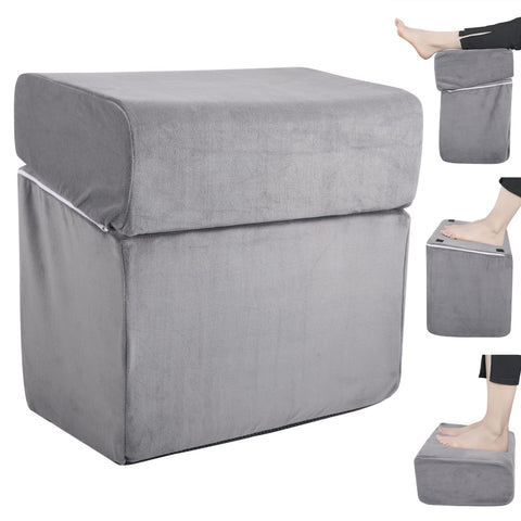 Adjustable Foot Rest Under Desk, Ergonomic Foot Support Cushion, Under Desk Ottoman with Washable Cover, Anti-Slip Design, Ideal for Office, Work