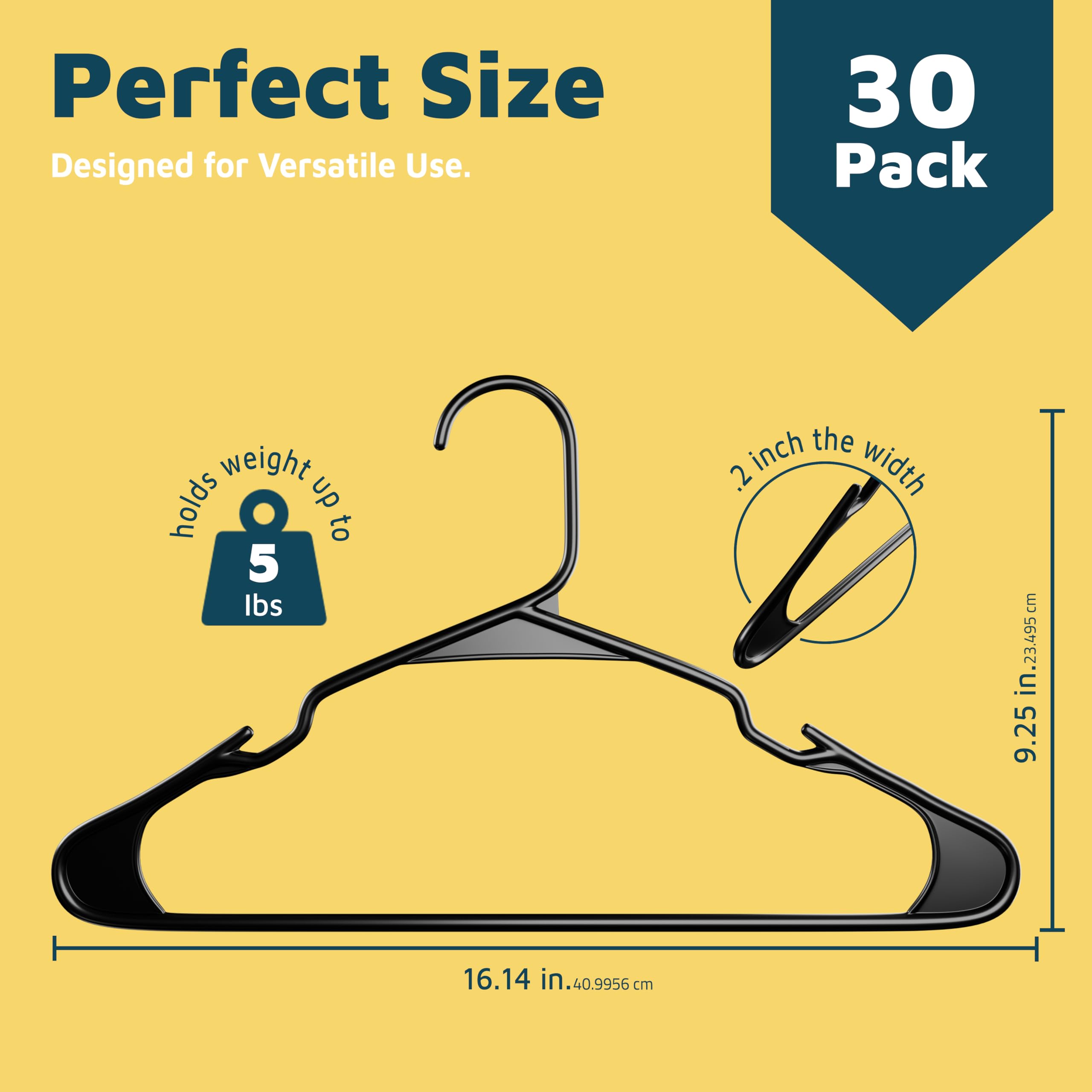 Lifemaster Plastic Clothes Hanger Set - 30 Pieces Versatile, Lightweight, Space-Saving, Non-Slip, Slim Designed, Dry and Wet Clothes Hanger Set