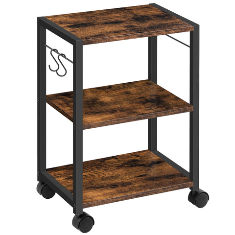 MAHANCRIS Printer Stand, 3-Tier Under Desk Printer Cart with Storage Shelf, Heavy Duty Printer Table with Wheels for Home and Office