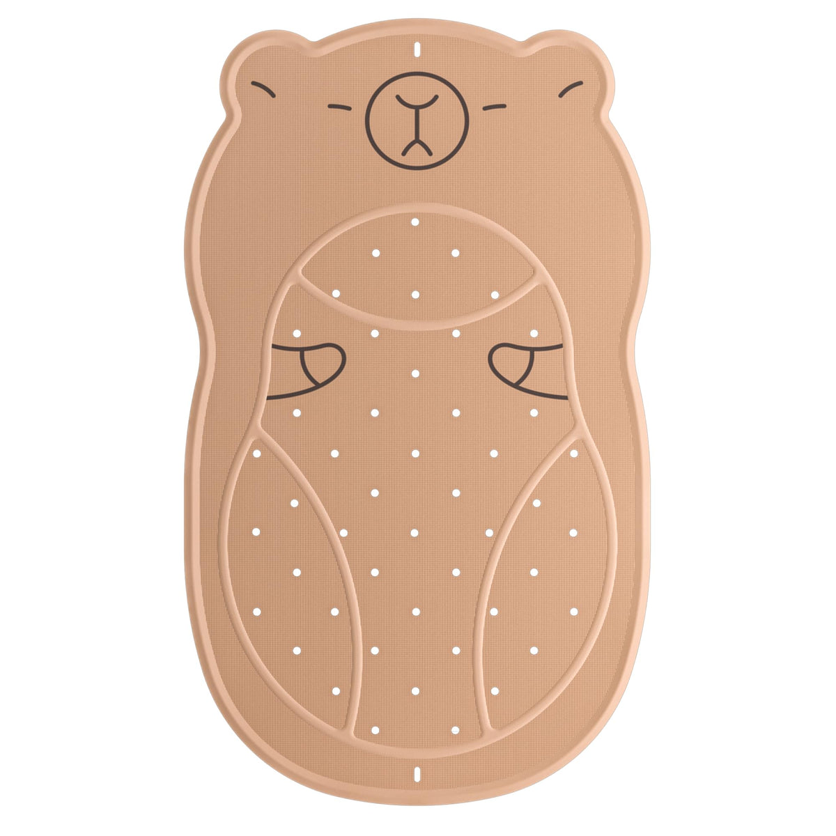 UNEEDE Non Slip Bath Mat Capybara-Shaped 76 x 45 cm Anti Mould