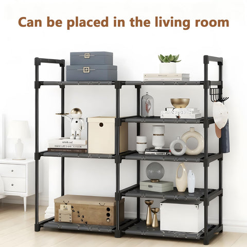 Altdnmaf 5 tier Shoe and Boot Storage Rack, 84cm Wide Large Welly Stand, Stackable Long Show Rack, for Entryway, Hallways, Kitchens