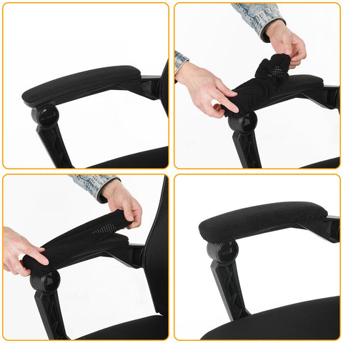 2PCS Office Chair Arm Covers Removable 30cm Polyester Gaming Chair Armrest Slipcovers