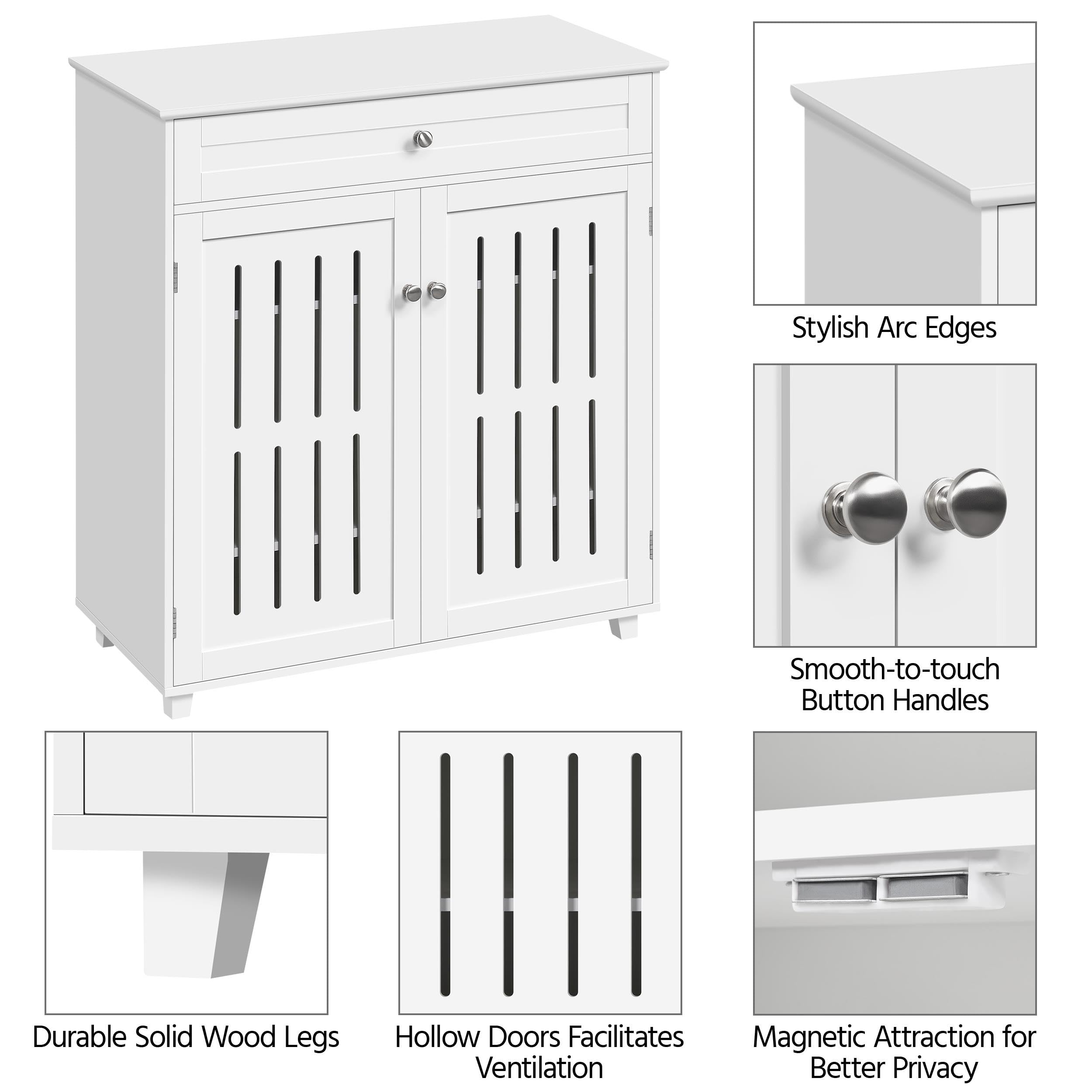 Yaheetech Shoe Cabinet 4-Tier Shoe Storage Organizer with Drawer, White
